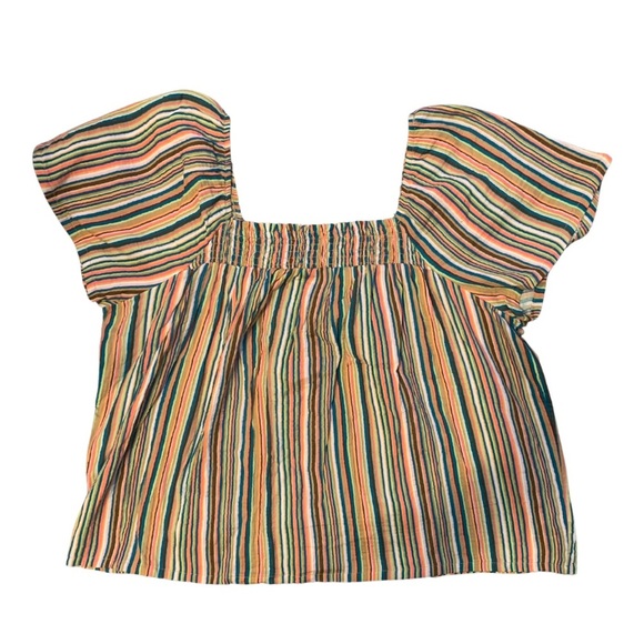 Women’s Joyspun Size XL (14/16) Colorful striped Cotton puff sleeve sleep top - Picture 4 of 5